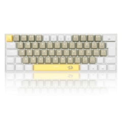 TECLADO GAMER REDRAGON LAKSHMI AMARELO+CINZA+ BRANCO COM SWITCH MARROM K606-YL GY WT (PT-BROWN)