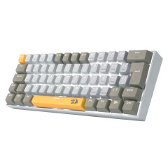 TECLADO GAMER REDRAGON LAKSHMI AMARELO+BRANCO+ CINZA COM SWITCH MARROM K606-YL WT GY (PT-BROWN)