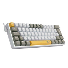 TECLADO GAMER REDRAGON LAKSHMI AMARELO+BRANCO+ CINZA COM SWITCH MARROM K606-YL WT GY (PT-BROWN)