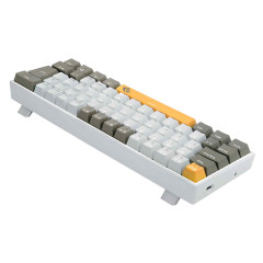 TECLADO GAMER REDRAGON LAKSHMI AMARELO+BRANCO+ CINZA COM SWITCH MARROM K606-YL WT GY (PT-BROWN)