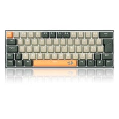 TECLADO GAMER REDRAGON LAKSHMI LARANJA+CINZA+ PRETO COM SWITCH MARROM K606-OG GY BK (PT-BROWN)