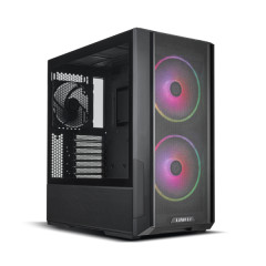 GABINETE GAMER LANCOOL 216 RGB PRETO COM 2 FAN ARGB 160mm FRONTAL E 1 FAN PWM de 140 mm TRASEIRA