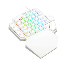 TECLADO MECANICO GAMER DITIX RGB BRANCO SWITCH AZUL