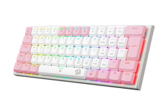 TECLADO MECANICO GAMER REDRAGON ANIVIA BRANCO COM ROSA RGB COM SWITCH AZUL ABNT-2