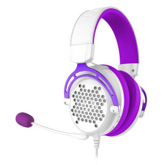 HEADSET GAMER REDRAGON DIOMEDES BRANCO COM ROXO