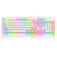 TECLADO GAMER MEMBRANA DYAUS 2 RGB BRANCO COM ROSA
