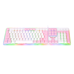 TECLADO GAMER MEMBRANA DYAUS 2 RGB BRANCO COM ROSA