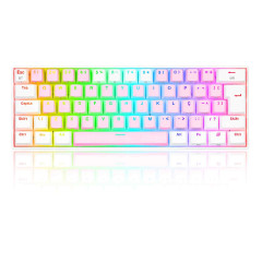 TECLADO MECANICO GAMER DRACONIC PRO RGB ROSA E BRANCO SWITCH MARRON ABNT2