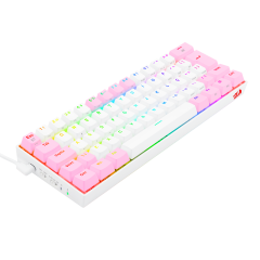 TECLADO MECANICO GAMER DRACONIC PRO RGB BRANCO E ROSA SWITCH MARRON ABNT2