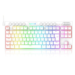 TECLADO MECANICO GAMER REDRAGON HORUS TKL RGB BRANCO SWITCH AZUL
