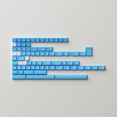 KEYCAPS AKKO PROFILE MDA PBT DOUBLE SHOT UNC BLUE