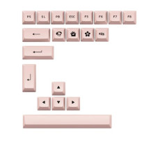TECLADO GAMER SWITCH AKKO X TTC DEMON LINEAR KEYCAPS ASA PBT DOUBLE SHOT 65% LAYOUT MODELO PRETO E ROSA 3068B