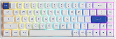 TECLADO GAMER SWITCH AKKO JELLY PINK LINEAR KEYCAPS ASA PBT DOUBLE SHOT 65% LAYOUT MODELO BLUE ON WHITE 3068B PLUS