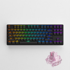 TECLADO GAMER SWITCH AKKO JELLY PINK LINEAR KEYCAPS ASA PBT DOUBLE-SHOT SHINE-THROUGH TKL MODELO 5087S ASA-ST