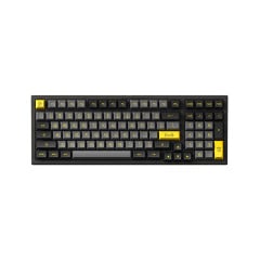 TECLADO GAMER SWITCH AKKO CRYSTAL WINE RED LINEAR KEYCAPS ASA PBT DOUBLE SHOT 1800 COMPACT  MODELO PC98B PLUS BLACK&GOLD