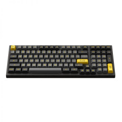 TECLADO GAMER SWITCH AKKO CRYSTAL WINE RED LINEAR KEYCAPS ASA PBT DOUBLE SHOT 1800 COMPACT  MODELO PC98B PLUS BLACK&GOLD