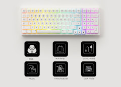 TECLADO GAMER SWITCH AKKO AIR LINEAR KEYCAPS OSA PBT DOUBLE SHOT 1800 COMPACT  MODELO PC98B PLUS AIR