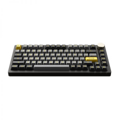 TECLADO GAMER SWITCH AKKO CRYSTAL LINEAR KEYCAPS ASA PBT DOUBLE SHOT 75% LAYOUT MODELO PC75B V2  BLACK & GOLD