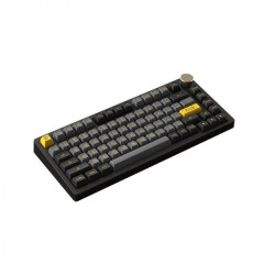 TECLADO GAMER SWITCH AKKO CRYSTAL LINEAR KEYCAPS ASA PBT DOUBLE SHOT 75% LAYOUT MODELO PC75B V2  BLACK & GOLD