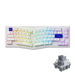 TECLADO GAMER SWITCH AKKO SILVER LINEAR KEYCAPS ASA PBT DOUBLE SHOT ALICE MODELO ACR PRO ALICE