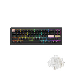 TECLADO GAMER SWITCH AKKO CRYSTAL LINEAR KEYCAPS ASA PBT DOUBLE SHOT 65% LAYOUT MODELO ACR PRO 68-S