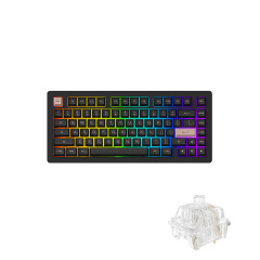 TECLADO GAMER SWITCH AKKO CRYSTAL  LINEAR KEYCAPS ASA PBT DOUBLE SHOT 75% LAYOUT MODELO ACR PRO 75-S
