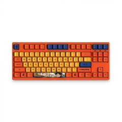 TECLADO GAMER AKKO 2ND GEN PINK LINEAR KEYCAPS OEM PBT DYE-SUB TKL 87-KEY LAYOUT MODELO DRAGON BALL GOKU 3087