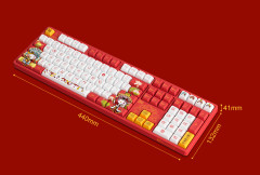 TECLADO GAMER SWITCH AKKO SAKURA LINEAR KEYCAPS JDA PBT DYE-SUB FULL-SIZE MODELO HELLO KITTY 5108S PEKING OPERA A