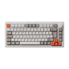TECLADO AKKO STEAM ENGINE MODELO 5075S ABNT-2 BRANCO SWITCH CREAM YELLOW