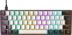 TECLADO MECANICO GAMER GAMDIAS AURA GK2 BRANCO E PRETO SWITCH BLUE ABNT2