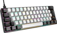 TECLADO MECANICO GAMER GAMDIAS AURA GK2 BRANCO E PRETO SWITCH BLUE ABNT2