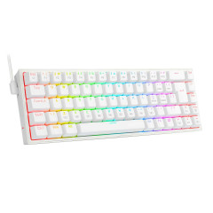 TECLADO MECANICO GAMER CASTOR RGB BRANCO SWITCH BLUE ABNT2