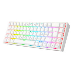 TECLADO MECANICO GAMER CASTOR RGB BRANCO SWITCH RED ABNT2