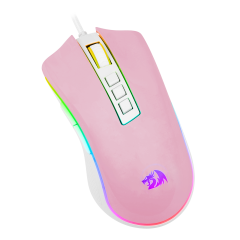MOUSE GAMER COBRA RGB ROSA COM BRANCO