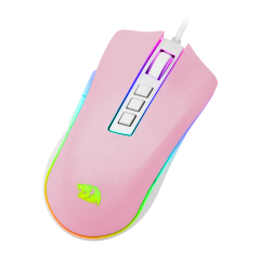 MOUSE GAMER COBRA RGB ROSA COM BRANCO
