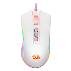 MOUSE GAMER COBRA RGB BRANCO COM ROSA