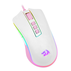 MOUSE GAMER COBRA RGB BRANCO COM ROSA
