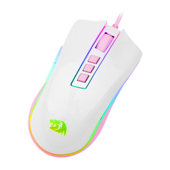 MOUSE GAMER COBRA RGB BRANCO COM ROSA