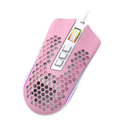 MOUSE GAMER REDRAGON STORM RGB ROSA COM BRANCO