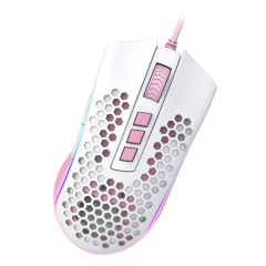 MOUSE GAMER REDRAGON STORM RGB BRANCO COM ROSA