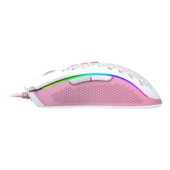 MOUSE GAMER REDRAGON STORM RGB BRANCO COM ROSA