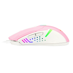 MOUSE GAMER REDRAGON CENTROPHORUS RGB ROSA COM BRANCO M601PW-RGB