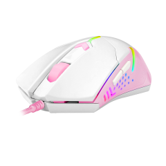 MOUSE GAMER REDRAGON CENTROPHORUS RGB BRANCO COM ROSA
