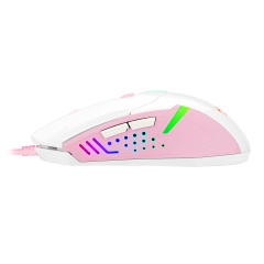 MOUSE GAMER REDRAGON CENTROPHORUS RGB BRANCO COM ROSA