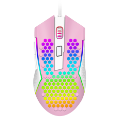 MOUSE REAPING ELITE RGB ROSA COM BRANCO