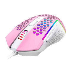 MOUSE REAPING ELITE RGB ROSA COM BRANCO