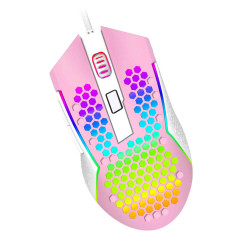 MOUSE REAPING ELITE RGB ROSA COM BRANCO