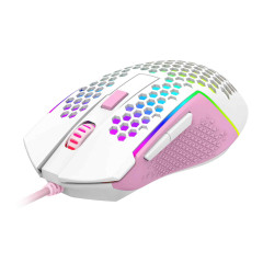 MOUSE REAPING ELITE RGB BRANCO COM ROSA