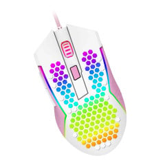 MOUSE REAPING ELITE RGB BRANCO COM ROSA