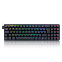 TECLADO MECANICO GAMER ASHE RGB PRETO SWITCH AZUL